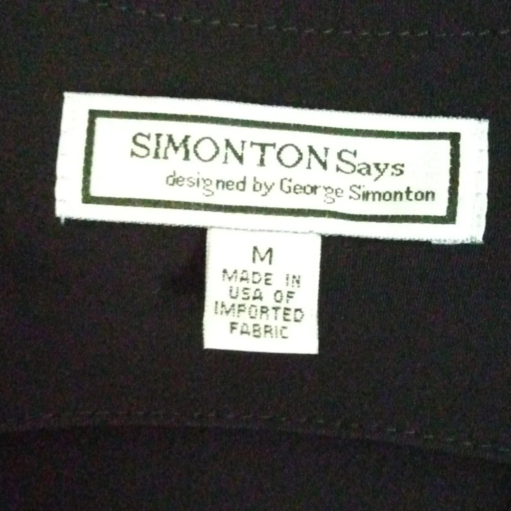 GEORGE SIMONTON BLACK V-NECK, RUCHED LONG SLEEVE TOP - Picture 2 of 5
